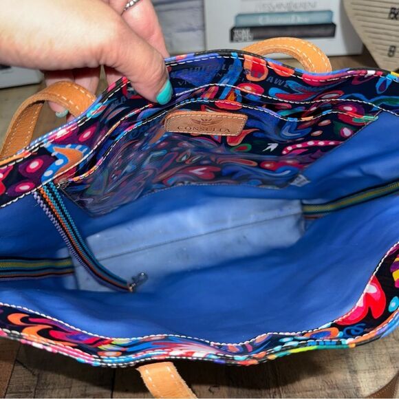 Consuela Austin Sophie Blue Floral large Tote Bag - Picture 6 of 16